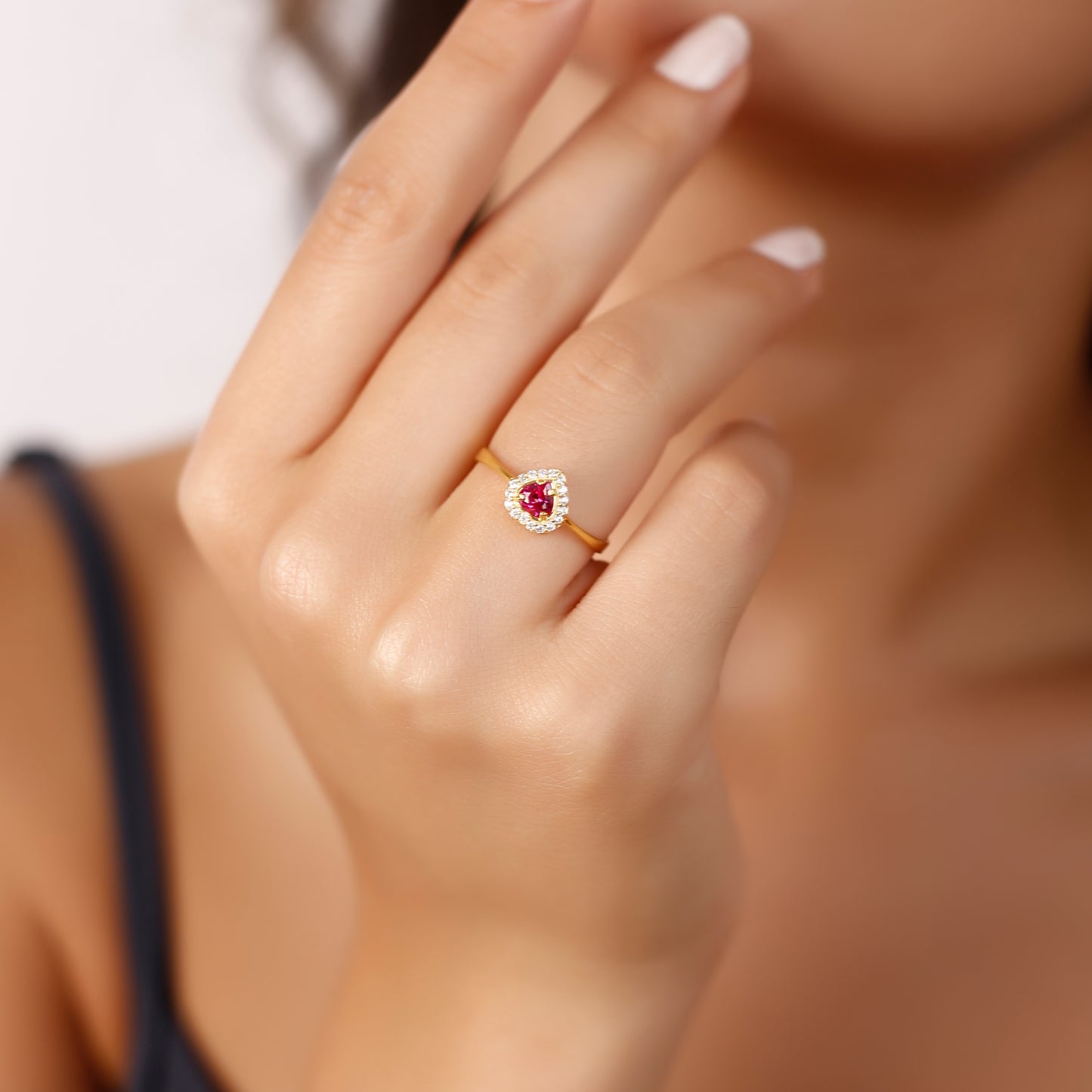 Birthstone Heart Ring