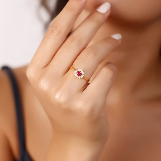 Birthstone Heart Ring