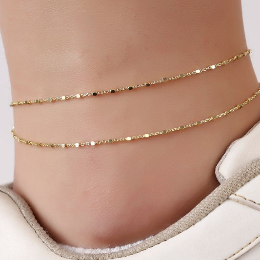 Dainty Layered Chain Anklet