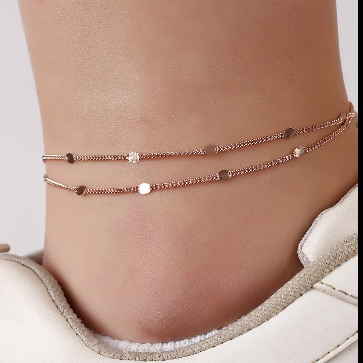 Layered Curb Chain Anklet