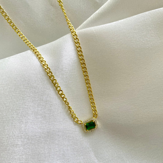 Baguette Curb Chain Necklace
