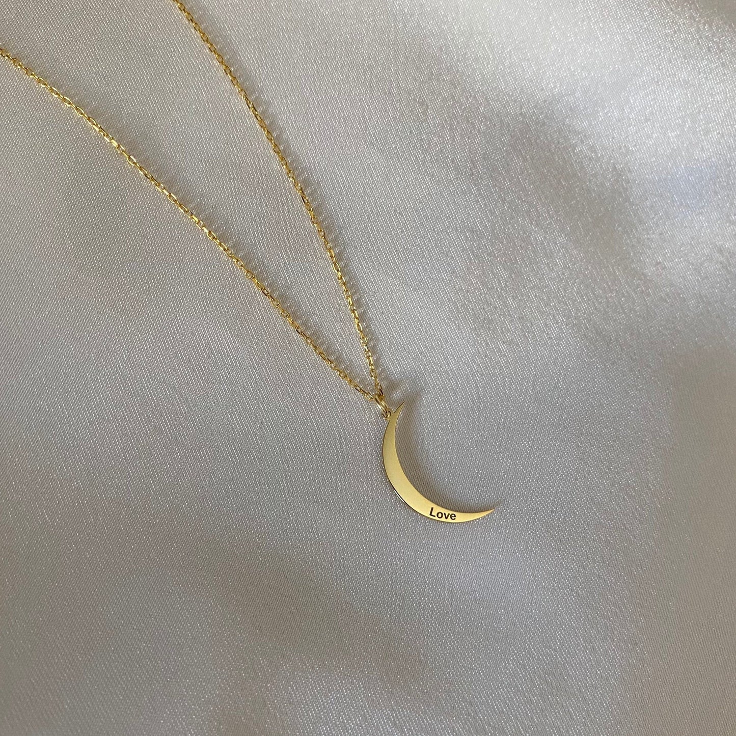 Custom Crescent Moon Necklace