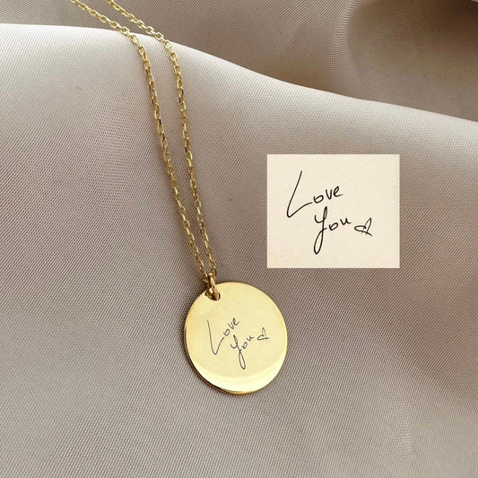 Disc Handwriting Necklace